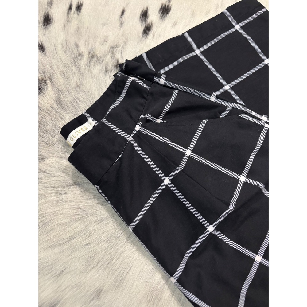 Marie Oliver Black & White Plaid Wide Leg Pants Trousers Size 2